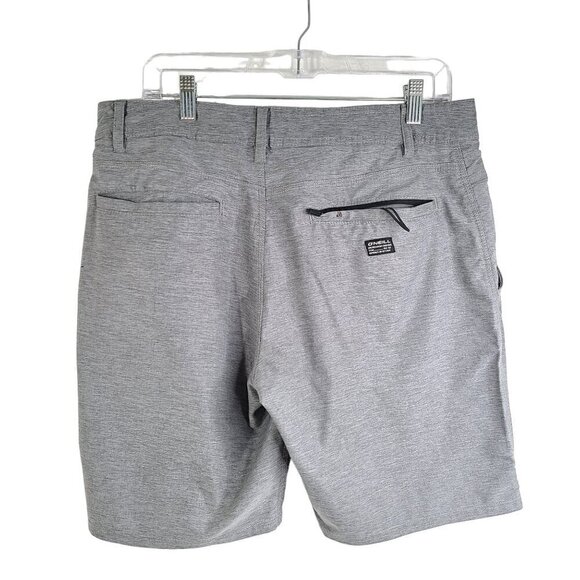 O'Neill Mens size 32 Relaxed Fit Hyperdry Heather Grey Hybrid Board Shorts - Picture 7 of 8